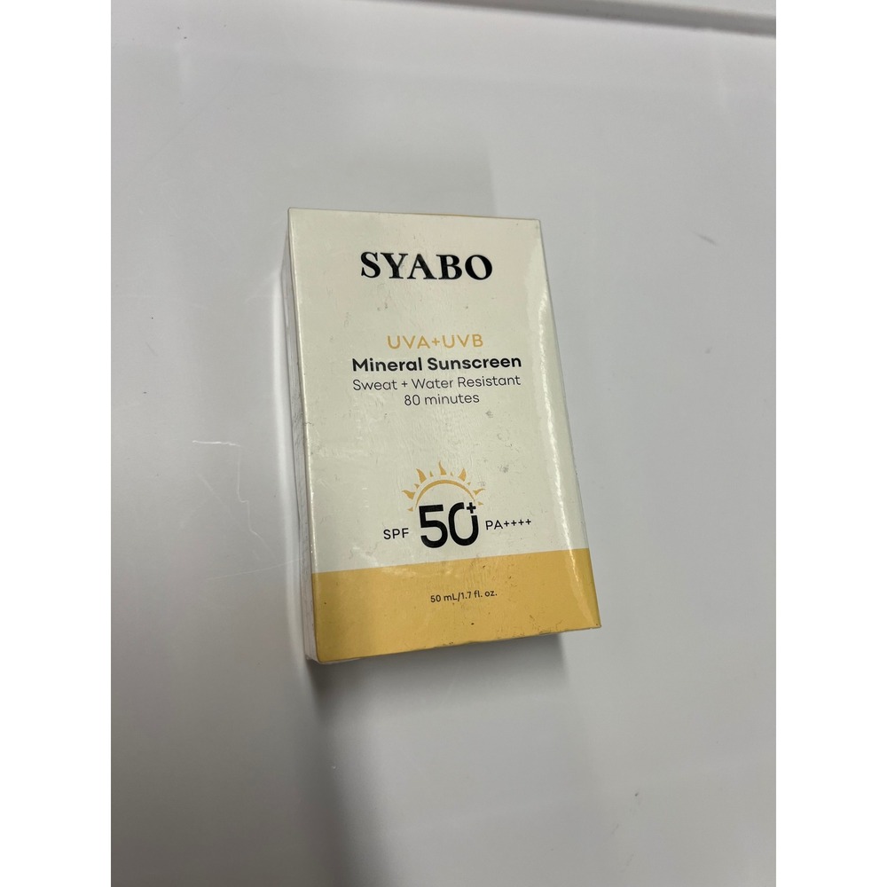 SYABO Mineral Sunscreen SPF 50+ PA++++ UVA UVB‎ Water Resistant 50ml 1.7oz NEW